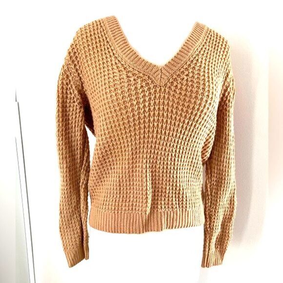 Women's cozy sweater tan longsleeve sweater knitted  Forever 21Size S. - Picture 2 of 8